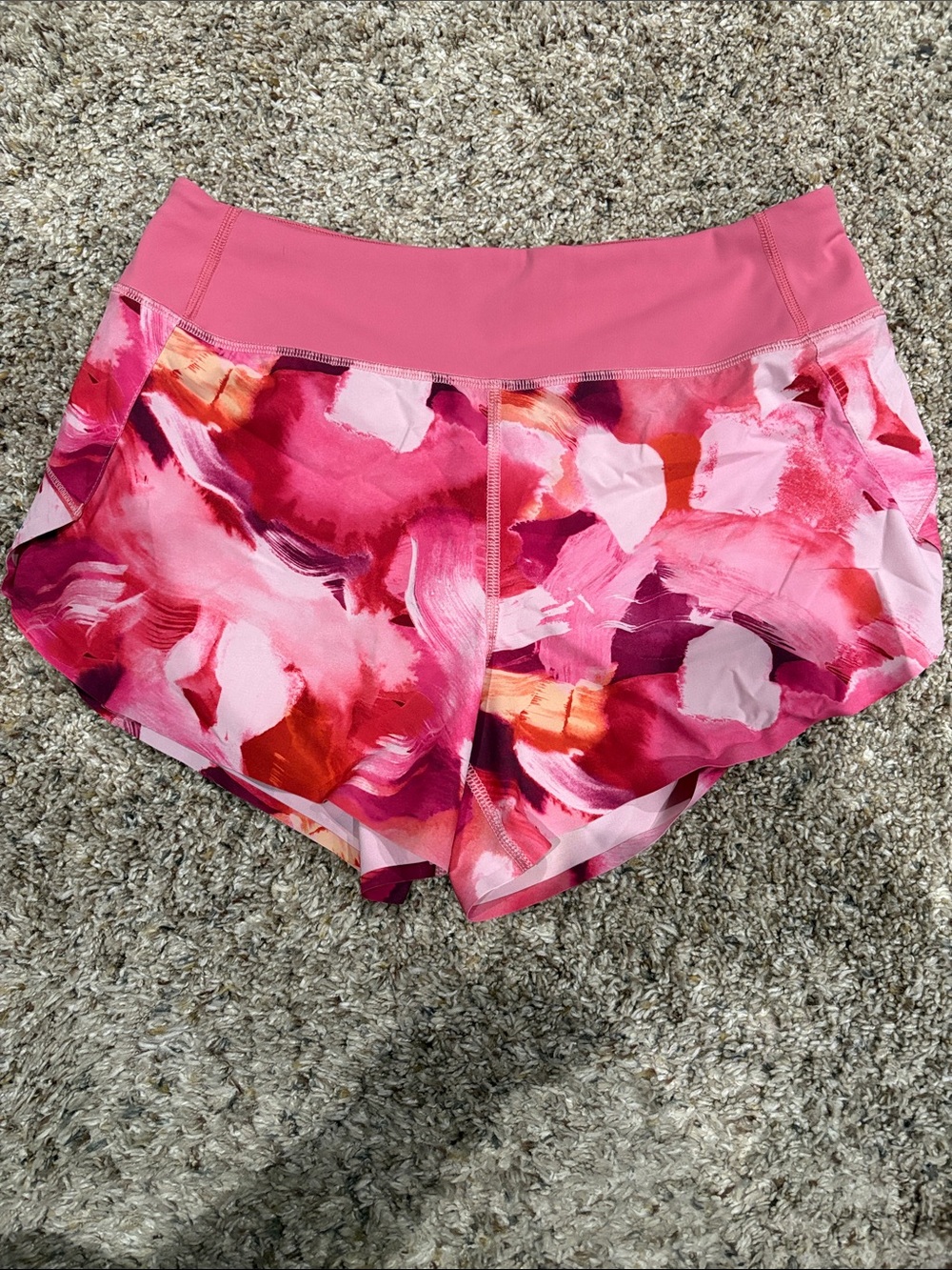 Athleta Pink Abstract Print Athletic Shorts - Picture 1 of 6